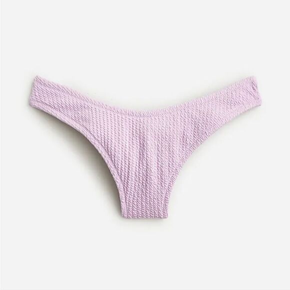 New J.Crew Textured Curved-Waist Cheeky Bikini Bottom in Green Size Medium NWT - Picture 2 of 8